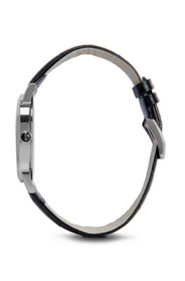 '1513091' | Leather Strap 2-Hand Quartz Slim Ultra Round Watch , Assorted-Pre-Pack