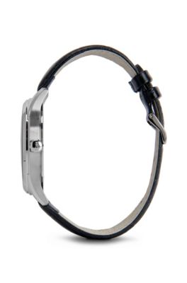 '1513022' | Black Croc-Embossed Strap 3-Hand Quartz Ambassador Watch, Assorted-Pre-Pack