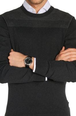 '1513022' | Black Croc-Embossed Strap 3-Hand Quartz Ambassador Watch, Assorted-Pre-Pack