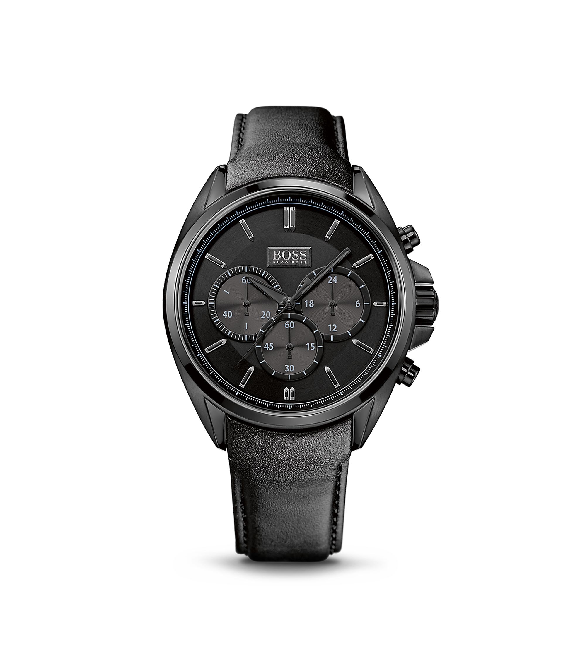 BOSS - '1513061' | Chronograph Black Leather Strap Driver Watch