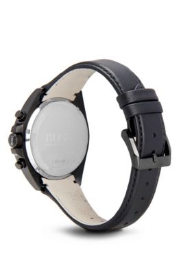 '1513061' | Chronograph Black Leather Strap Driver Watch , Assorted-Pre-Pack