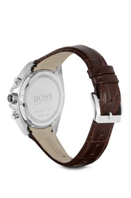 BOSS - '1513035' | Chronograph Croc-Embossed Leather Strap Driver