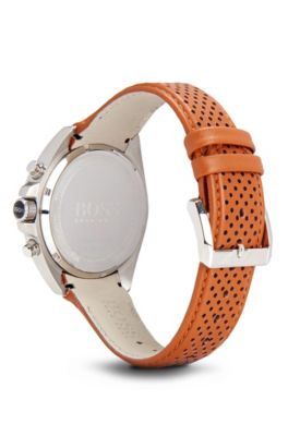 BOSS - '1513118' | Chronograph Brown Perforated Leather Strap