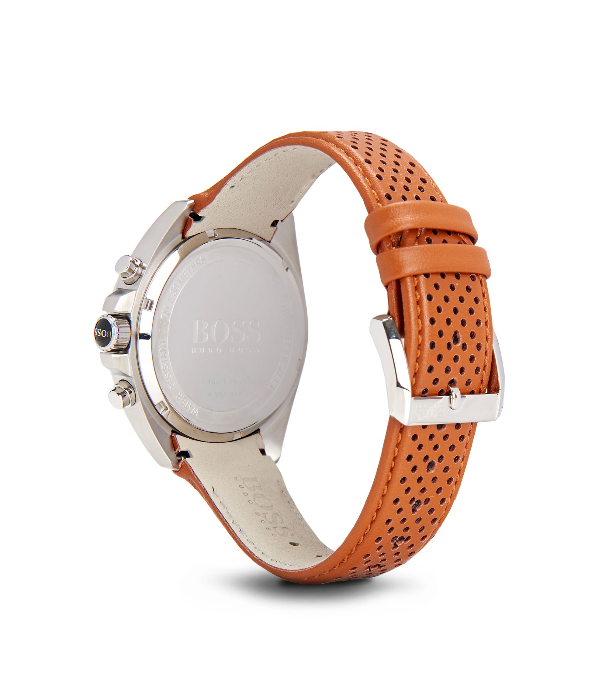 BOSS - '1513118' | Chronograph Brown Perforated Leather Strap