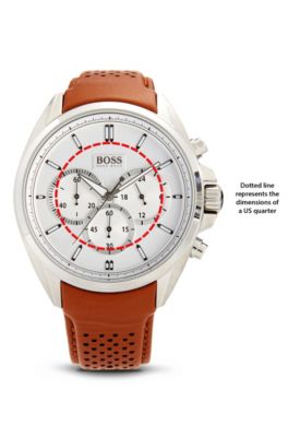 BOSS - '1513118' | Chronograph Brown Perforated Leather Strap