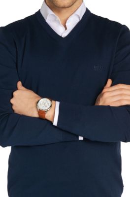 BOSS - '1513118' | Chronograph Brown Perforated Leather Strap