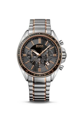 '1513094' | Chronograph Two-Tone Steel Bracelet Strap Driver Sport Watch, Assorted-Pre-Pack