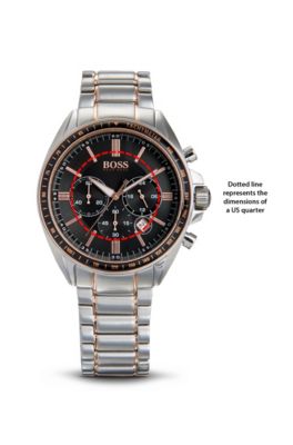 '1513094' | Chronograph Two-Tone Steel Bracelet Strap Driver Sport Watch, Assorted-Pre-Pack