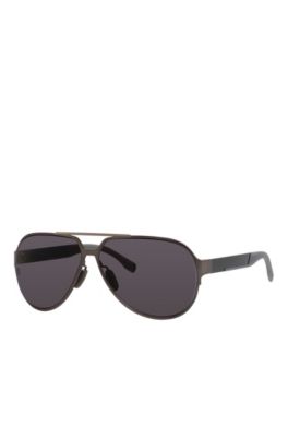 BOSS - 'BOSS 0669S' | Black Lens Carbon Fiber Aviator Sunglasses