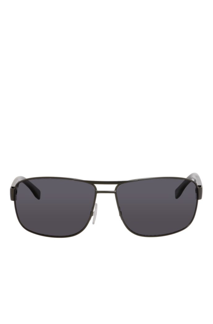 BOSS - 'BOSS 0668S' | Black Lens Wood-Detail Navigator Sunglasses