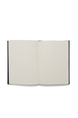'Note Pad Grid' | Vegan Leather Bound Medium Notepad, Black