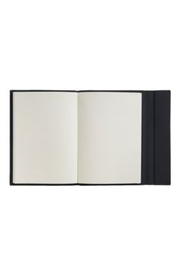 'Note Pad A5 Spot' | Vegan Leather Bound Medium Notepad, Black