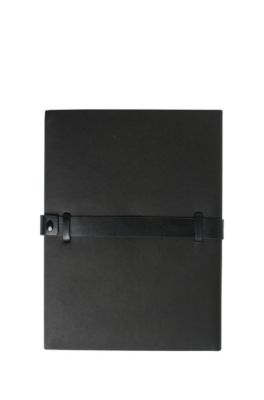 'Folder With USB Binder' | Leather Folder With Pad, USB Stick, Black