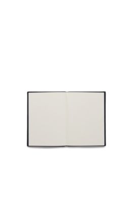 Vegan Leather Bound Small Notepad | Note Pad Grid, Black