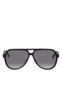 BOSS 'BOSS 0731S' Gray Lens Carbon Fiber Aviator Sunglasses