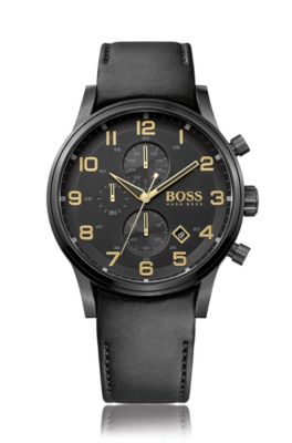 Stainless Steel Leather Chronograph Watch | 1513274, Assorted-Pre-Pack