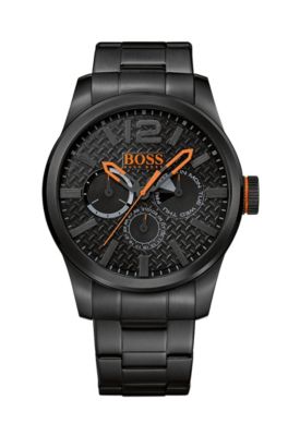 Stainless Steel Hugo Boss Watch Black And Orange Hugo Boss Volane 