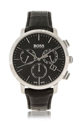 Italian Leather Swiss Quartz Chronograph Watch | 1513263, Assorted-Pre-Pack