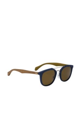 BOSS BOSS 0777S Brown Lens Clubmaster Sunglasses