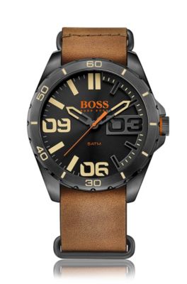 Stainless Steel Leather Strap Quartz Watch | 1513316, Assorted-Pre-Pack