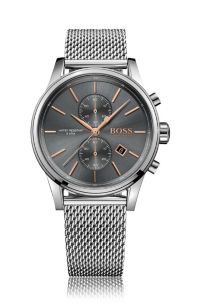 Hugo boss mens jet silver mesh chronograph watch clearance 1513440