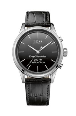 '1513450' |  Leather Croc-Embossed Stainless Steel Smart Watch, Assorted-Pre-Pack