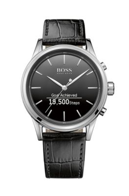 '1513450' |  Leather Croc-Embossed Stainless Steel Smart Watch, Assorted-Pre-Pack