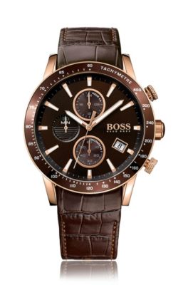 BOSS - '1513392' | Chronograph Tachymeter Leather Strap Watch