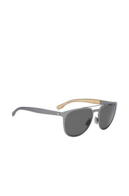 Hugo Boss Silver Metal Aviator Sunglasses Amazon.com: Hugo Boss Aviator Sunglasses B1216FSK 6LBT4  main image 3