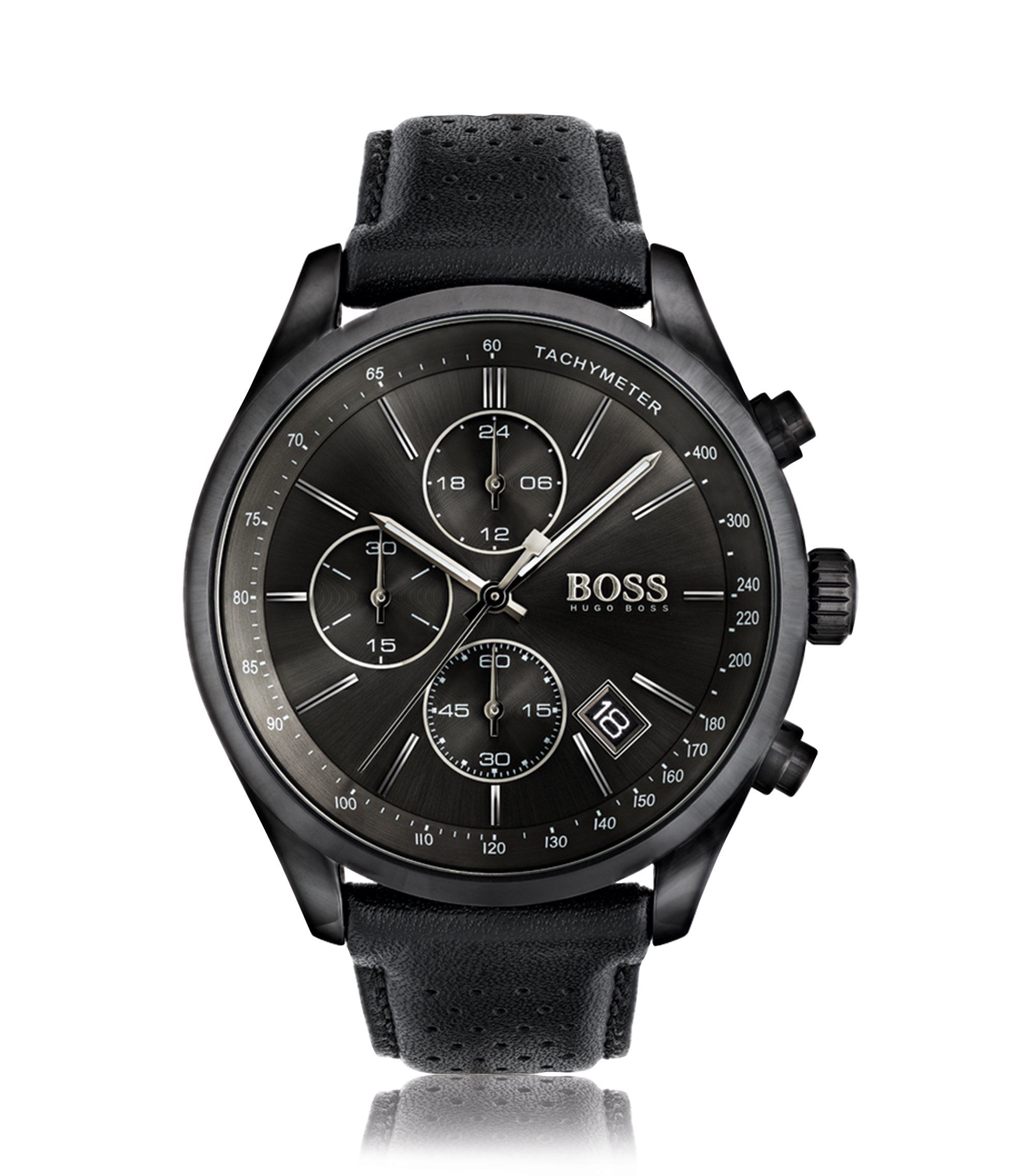 BOSS - '1513474' | Chronograph Tachymeter Leather Strap Watch