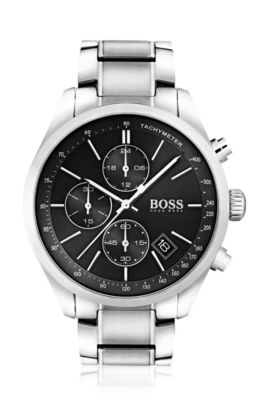 Link-bracelet watch with black dial, Assorted-Pre-Pack