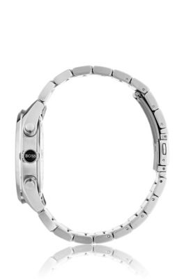 Link-bracelet watch with black dial, Assorted-Pre-Pack