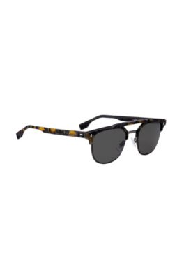 BOSS Rubberised Havana sunglasses with riveted hinges