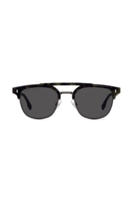 Rubberised-Havana sunglasses with riveted hinges, Assorted-Pre-Pack