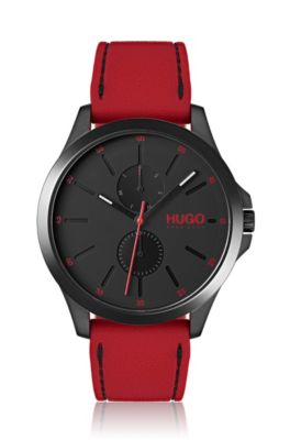 hugo boss black and red watch