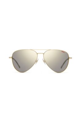 Hugo Boss - Golden Aviator Sunglasses With Thin Metal Frames In Assorted-pre-pack