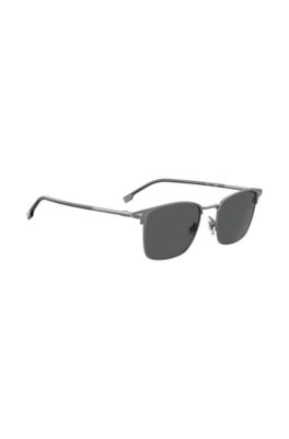 Vintage-inspired sunglasses in matte steel with tubular temples, Assorted-Pre-Pack