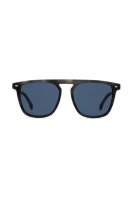 Sunglasses in grey-horn acetate with hardware inserts, Assorted-Pre-Pack