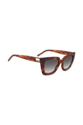 BOSS - Dark-Havana sunglasses in acetate with hardware detail