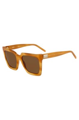 BOSS LightHavana sunglasses in acetate with hardware detail