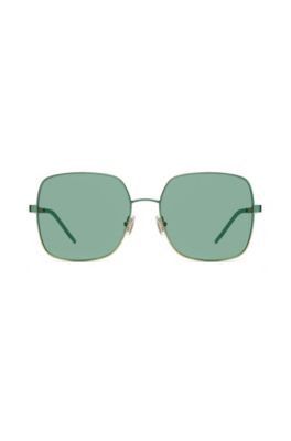 Green sunglasses with pyramid-shaped hardware, Assorted-Pre-Pack