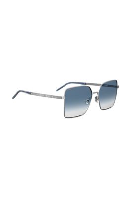 Sunglasses with gradient blue lenses and cropped logo, Assorted-Pre-Pack