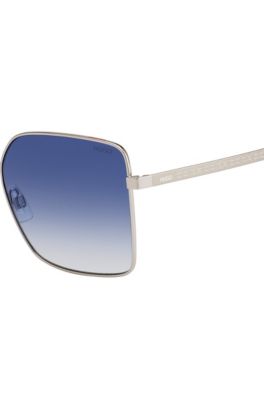 Sunglasses with gradient blue lenses and cropped logo, Assorted-Pre-Pack