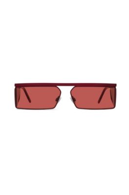 Rectangular sunglasses in red with tonal spoilers, Assorted-Pre-Pack