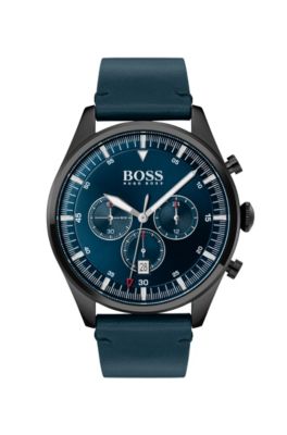 hugo boss gold watch blue face