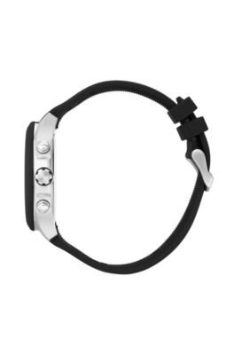 Chronograph watch with textured dial and branded silicone strap, Assorted-Pre-Pack