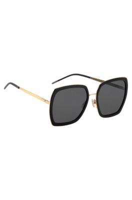 BOSS Statement sunglasses in black and goldtone effects