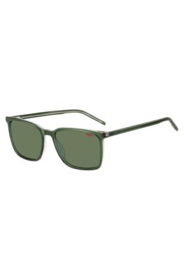 Hugo Green-acetate Sunglasses With Logo Details Men's Eyewear