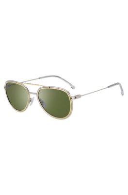 Hugo Boss Double-rim Sunglasses In Gold And Silver Effects Men's Eyewear In Assorted-pre-pack