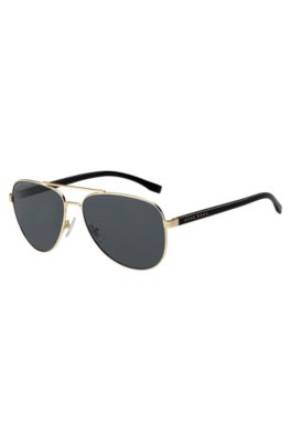 Hugo Boss Gold-tone Sunglasses With Logo And Double Bridge Men's Eyewear In Assorted-pre-pack